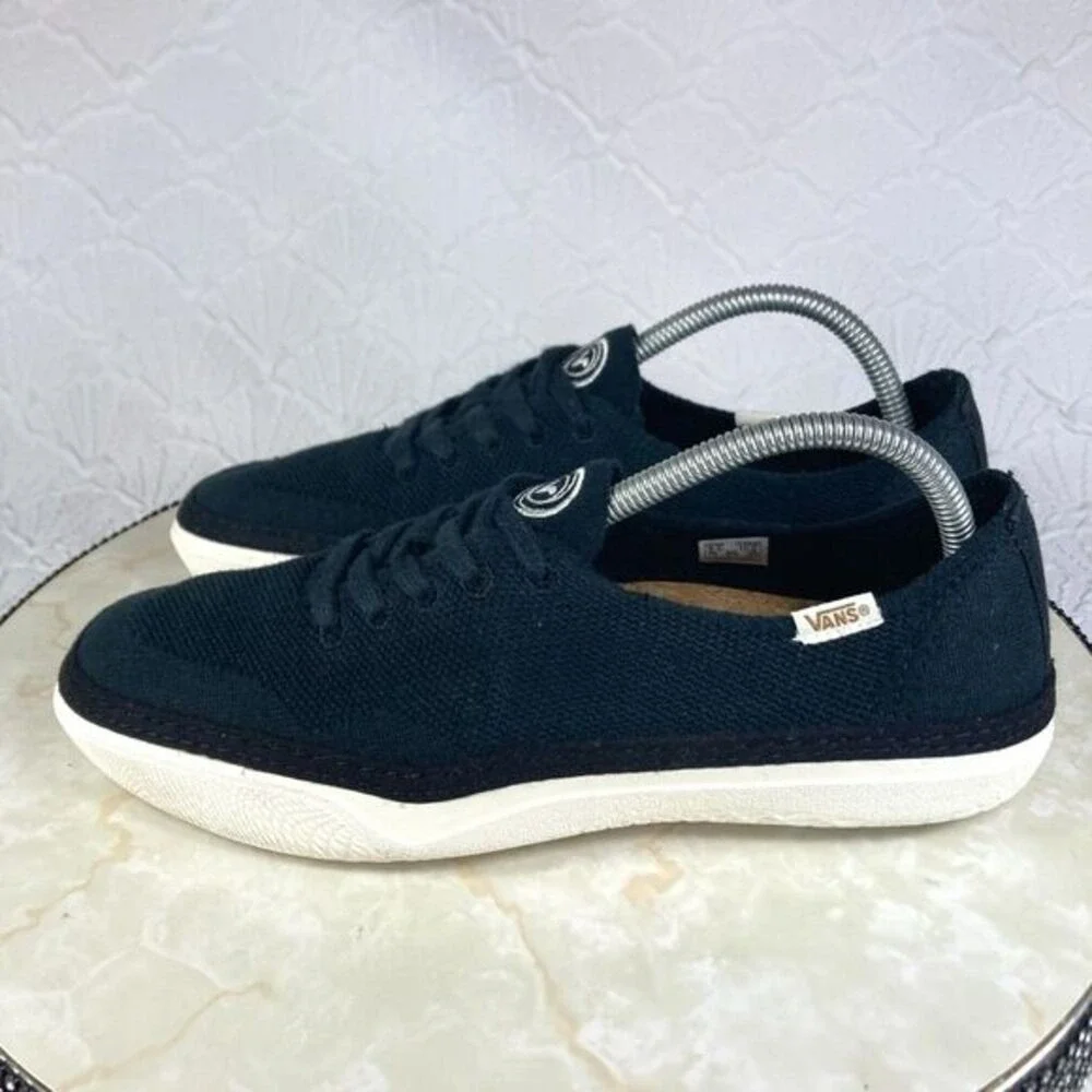 Vans Ecocush Circle Vee Lace-up Shoes Womens Sz 10 Black Low Top Casual Sneakers